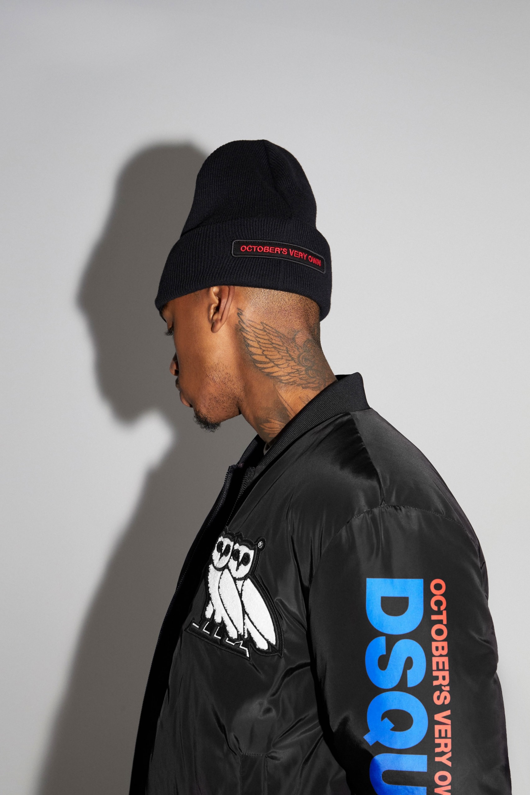 Dsquared2 OVO Octobers Very Own second collaboration apparel accessories owl blue white red black