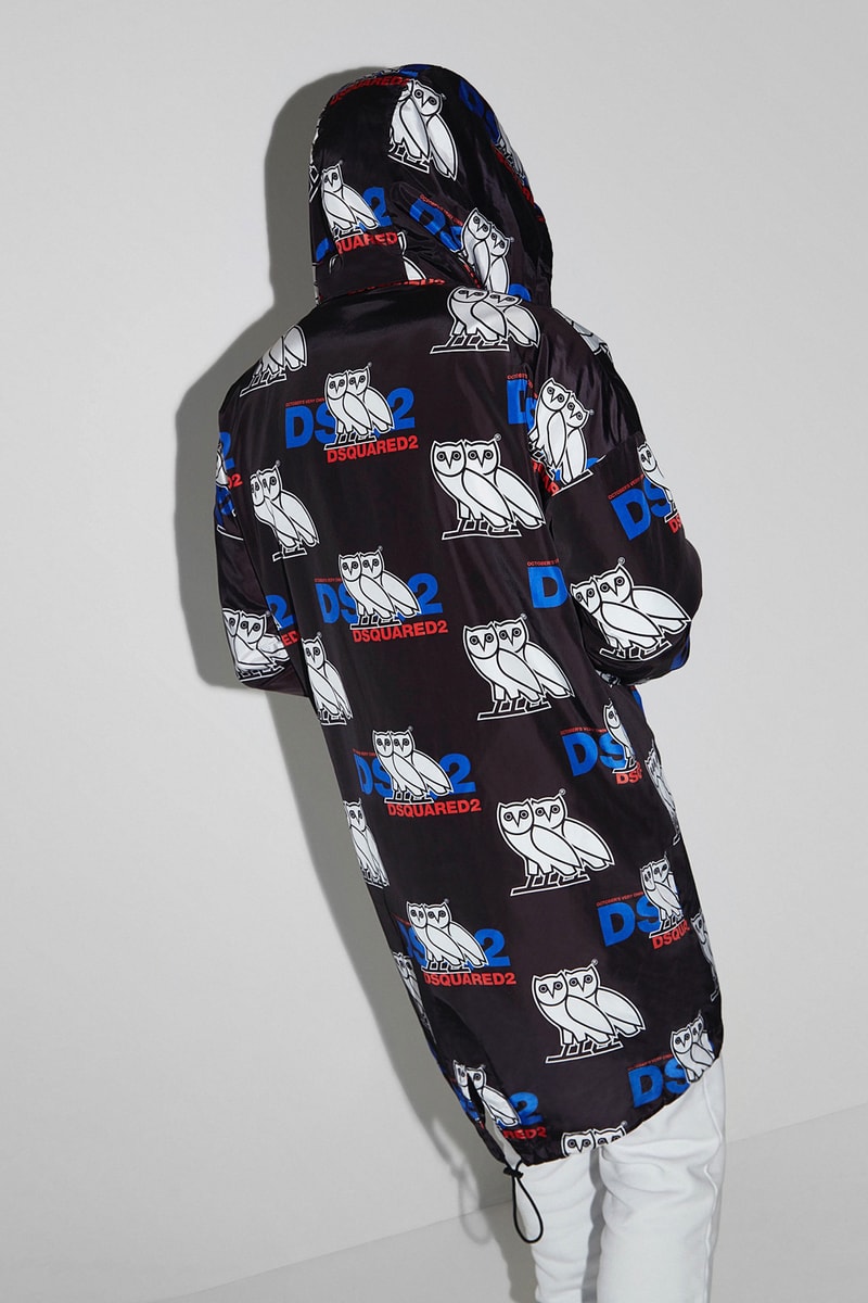 Dsquared2 OVO Octobers Very Own second collaboration apparel accessories owl blue white red black