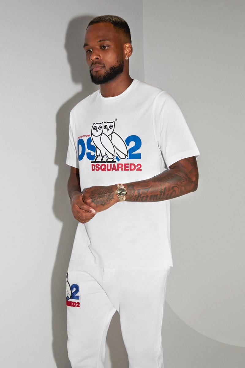 Dsquared2 OVO Octobers Very Own second collaboration apparel accessories owl blue white red black