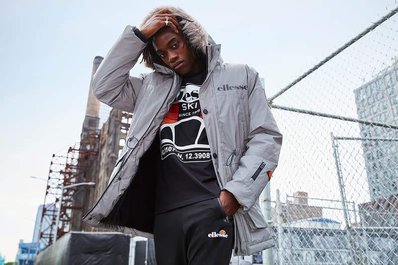 ellesse Fall/Winter 2020 Campaign Collection Release Information Mens Womens Ski Tennis Gym Clothes Shoes Denso Padded Tanker Mid Peak Quilted Turbo Track Pant Tracksuits Tops Outerwear Retro OG Leonardo Servadio