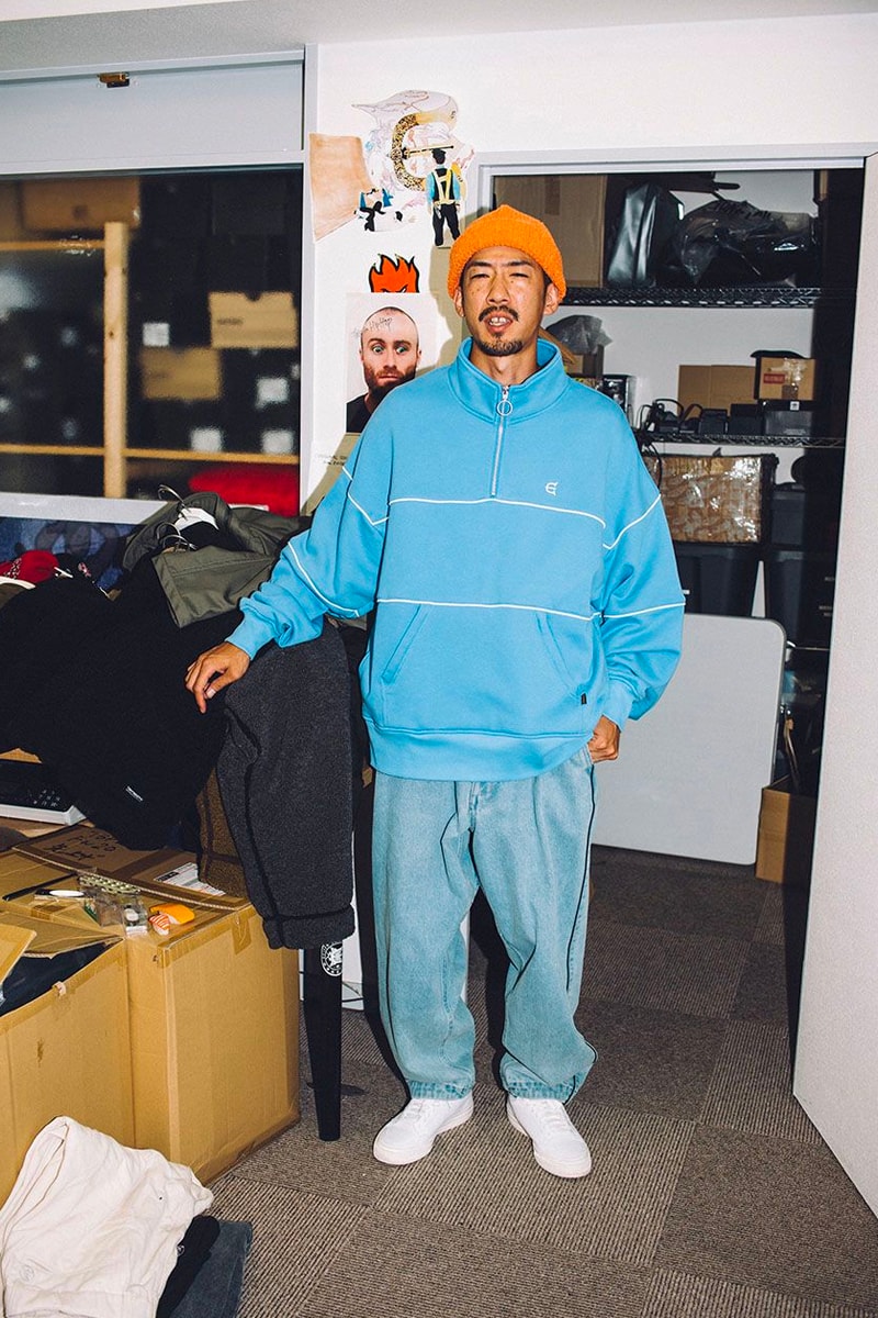 Evisen Skateboards Fall Winter 2020 Lookbook menswear streetwear fw20 collection jackets shirts pants trousers skateboarding t shirts graphics long sleeves sweaters