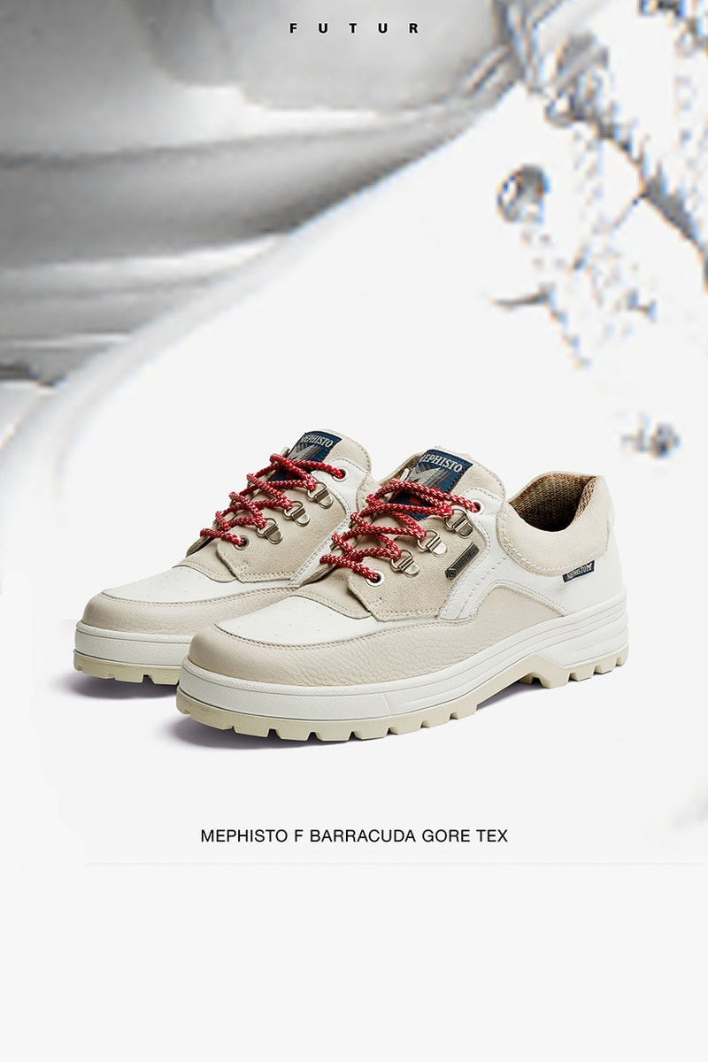 FUTUR x Mephisto F Barracuda GORE-TEX Sneaker Collaboration First Look Release Information French Traditional Footwear Drop Date White Leather Cream Suede