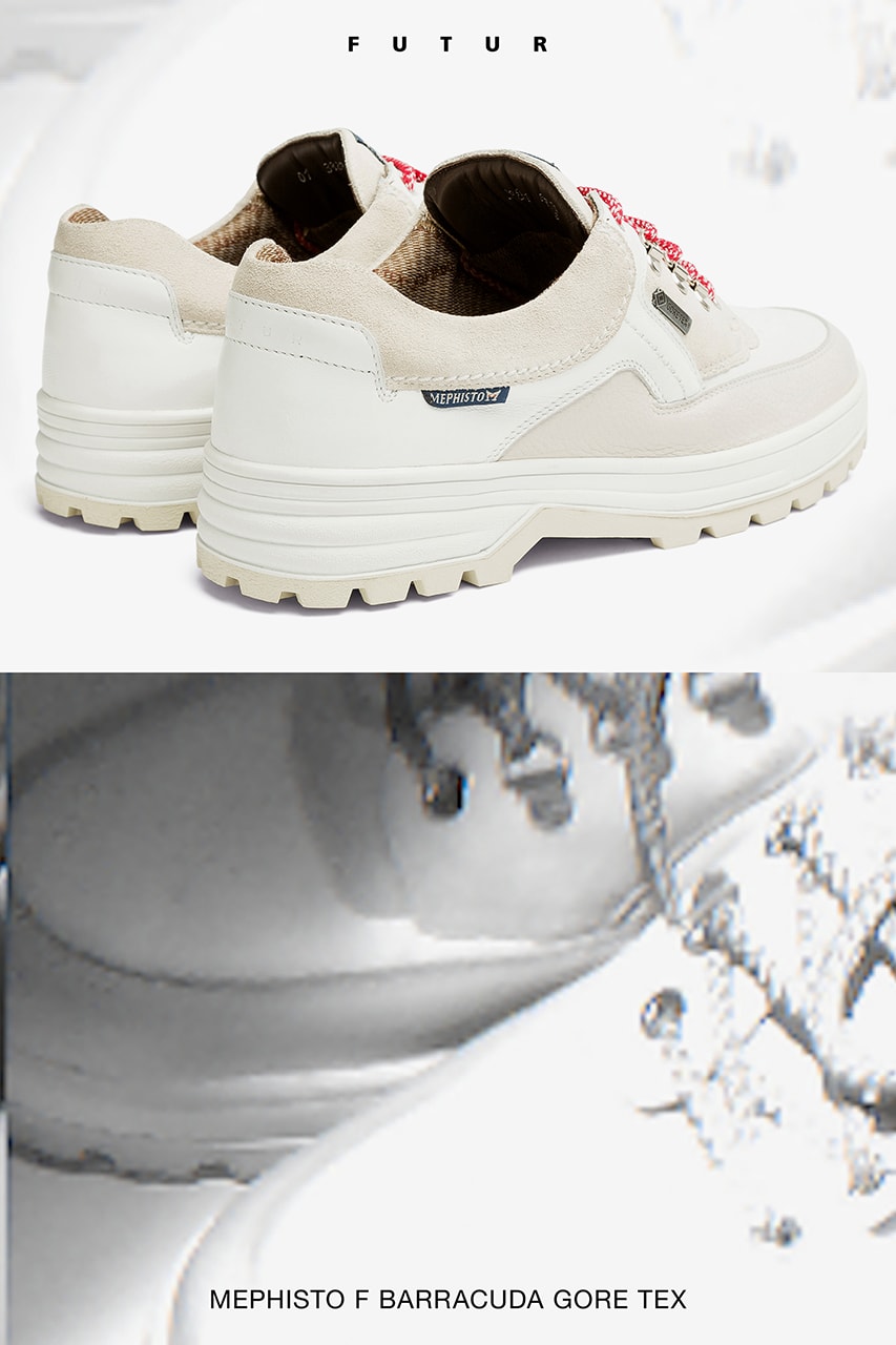 FUTUR x Mephisto F Barracuda GORE-TEX Sneaker Collaboration First Look Release Information French Traditional Footwear Drop Date White Leather Cream Suede