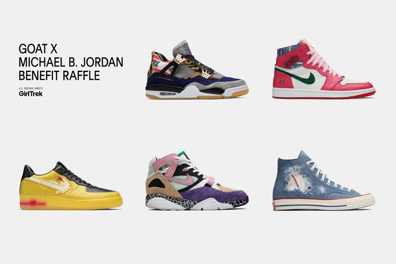 goat michael b jordan charity sneaker raffle giveaway shoe surgeon girltrek the nightmare before christmas the sandlot casino coming to america last dragon air jordan 4 1 force converse chuck 70 hi high trainer max 91 raffle release date info photos price store list buying guide
