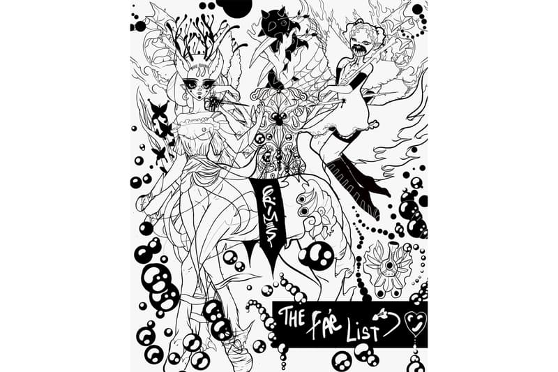 Grimes Charity Art Drops eBay & Maccarone Gallery digital prints apparel video fashion t-shirts carbon180 climate coloring book drawings