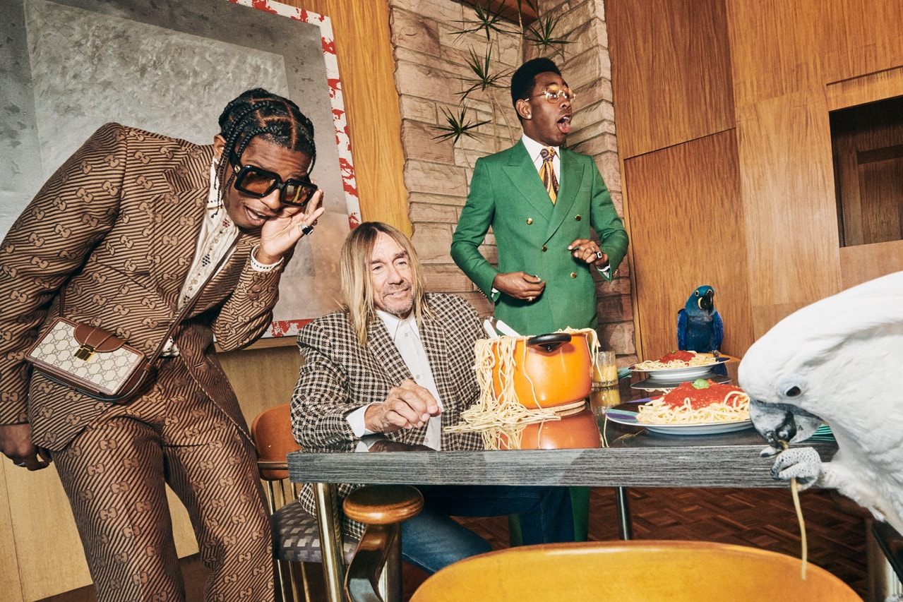 Gucci Men’s Tailoring Campaign "Life of a Rock Star" A$AP ASAP Rocky Tyler, the Creator Iggy Pop Menswear Alessandro Michele Suits Harmony Korine Video Campaign Lookbook Photoshoot 