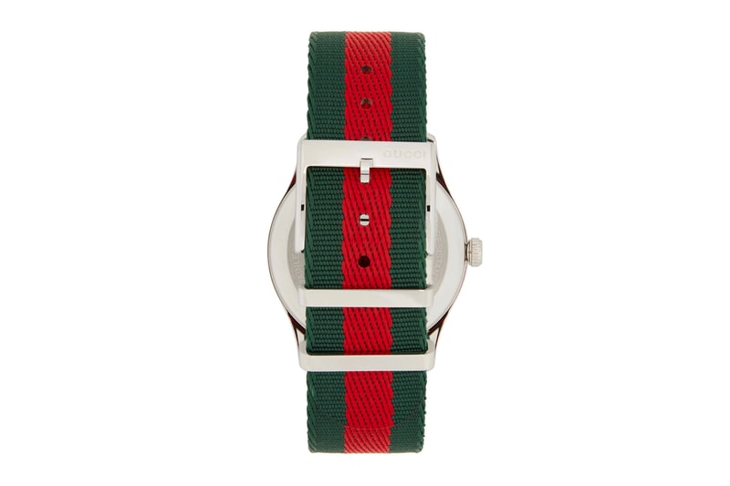 Gucci Silver G Timeless Web Bee Watch menswear streetwear spring summer 2020 collection ss20 accessories fashion luxury piece