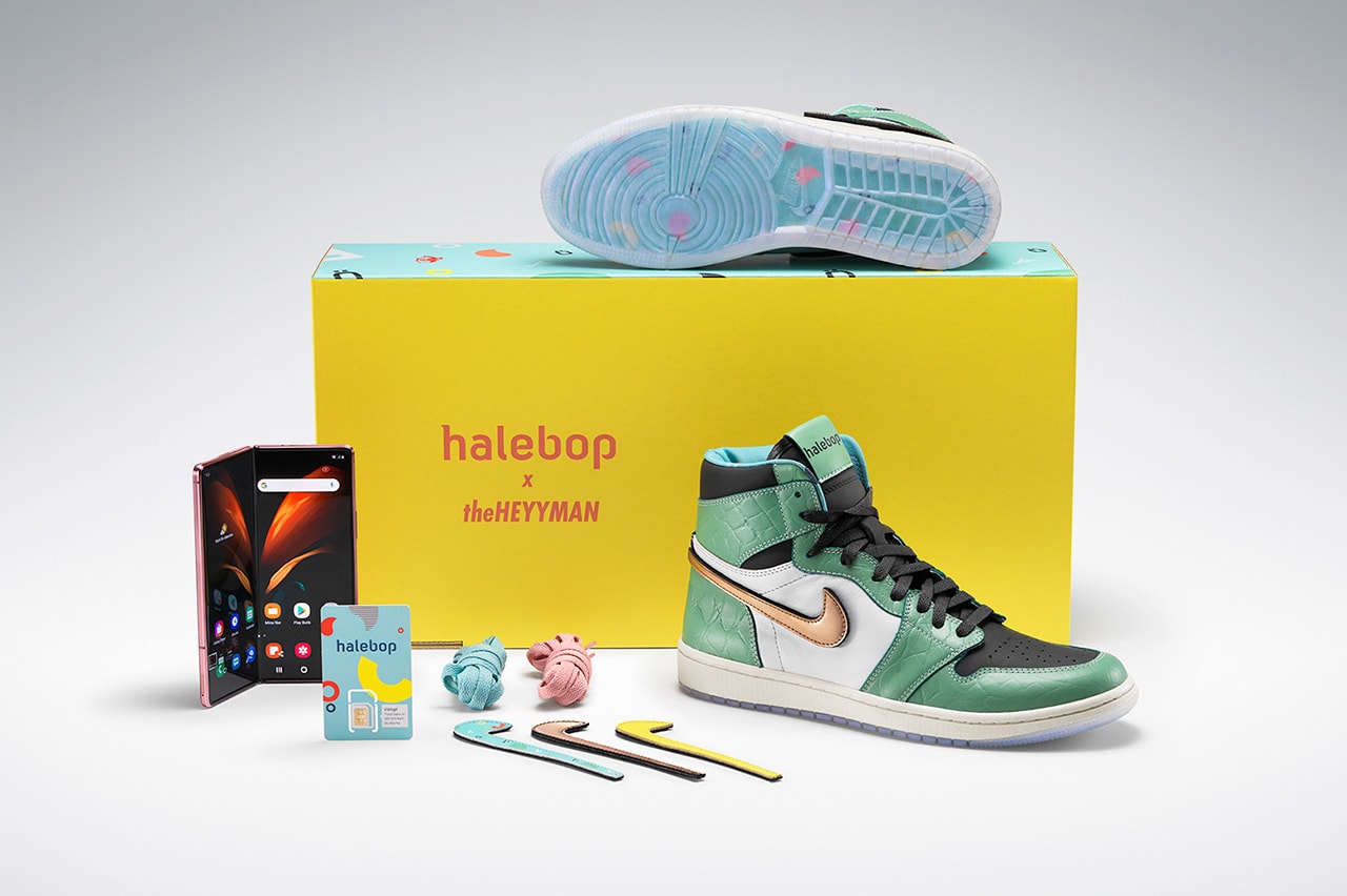 Halebop Unveils Exclusive Sneaker Collaboration With theheyyman Streetwear Air Jordan 1 Samsung Galaxy Fold Sweden