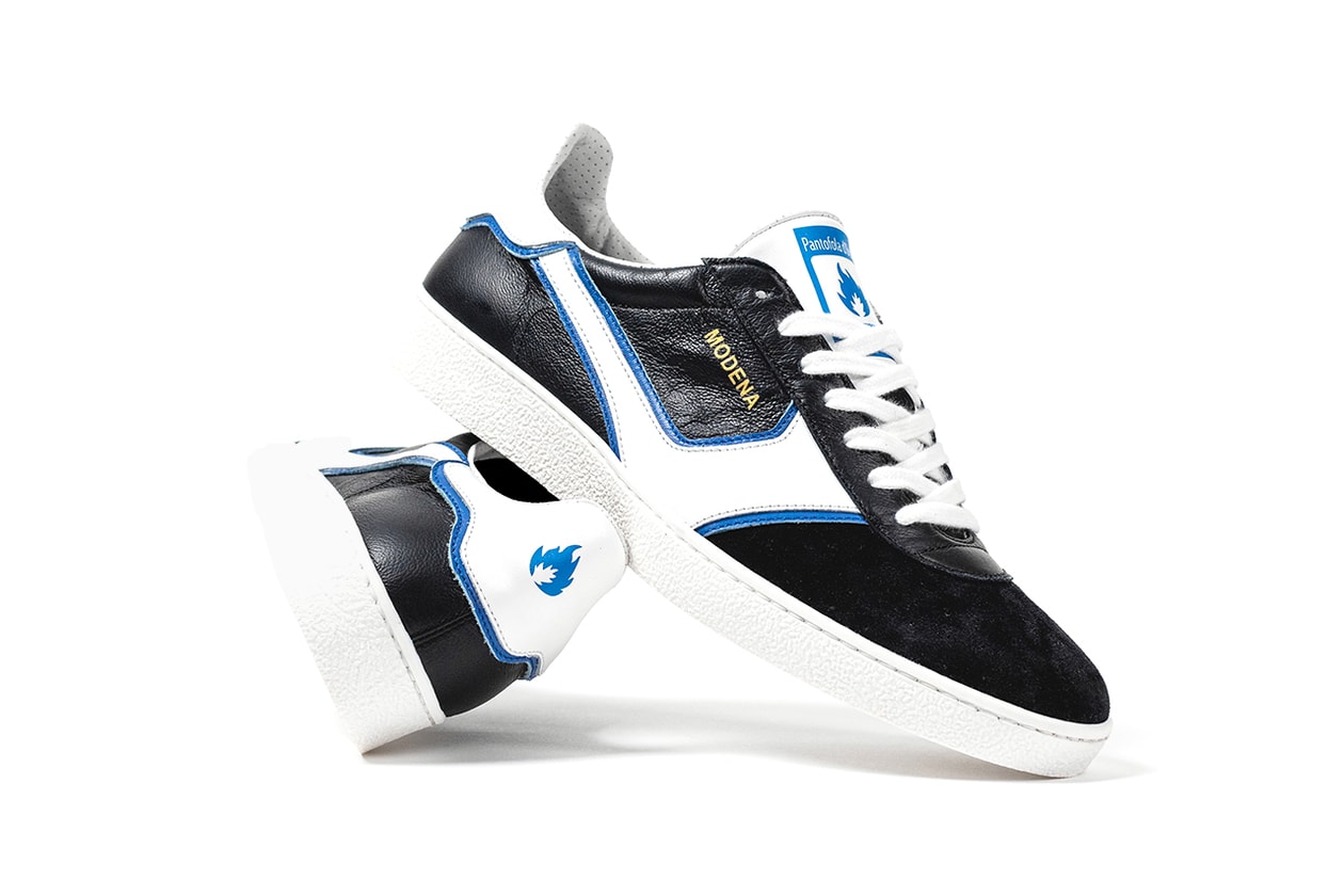 hanon pantofola d'oro modena release information football black leather classic white side stripe blue details buy cop purchase limited edtion
