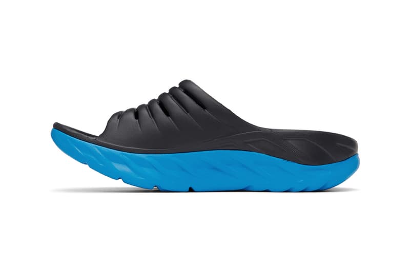 HOKA ONE ONE ORA RECOVERY SLIDE Ebony/Dresden Blue Black 202382M234009 5287081 Sandals Home Footwear Lockdown Shoe Slides Cosy EVA Foam Open Toe 