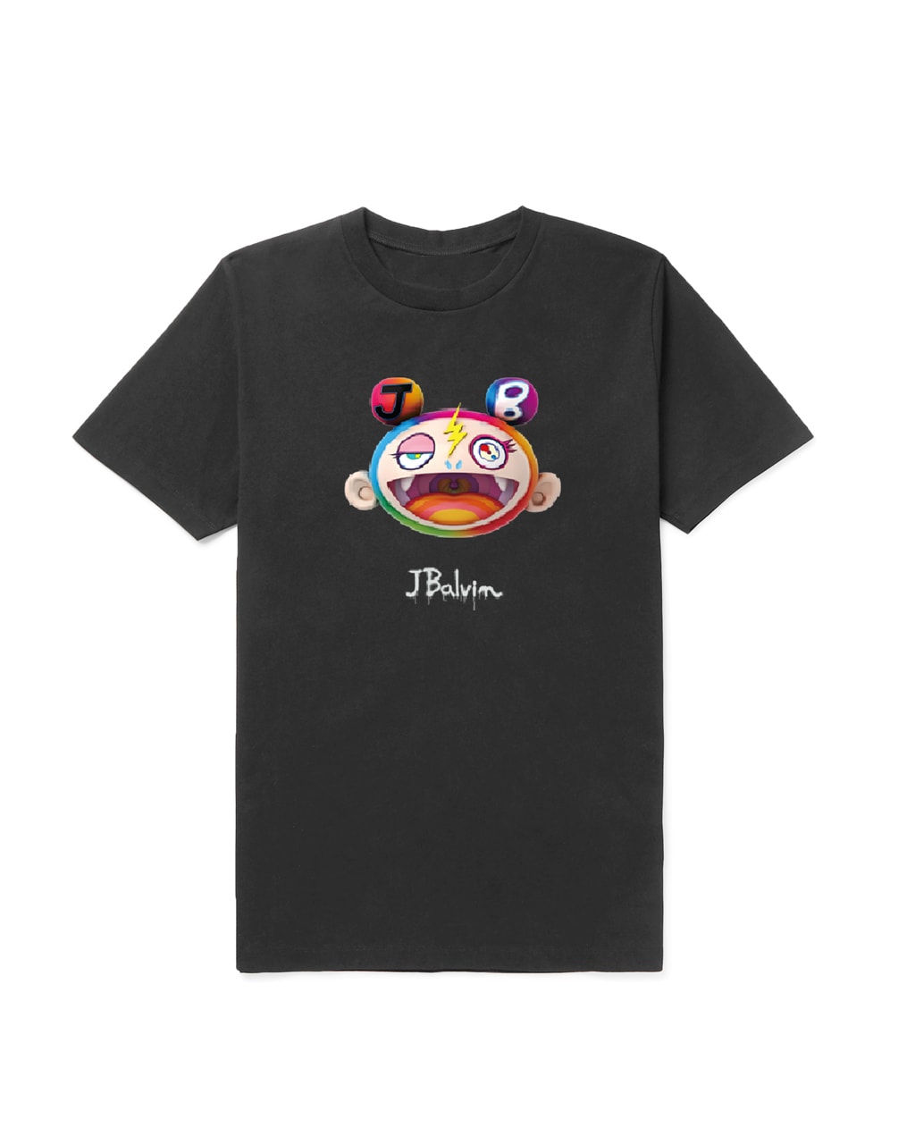J Balvin x Takashi Murakami 'Colores' Merch Final Drop collection tshirt  j balvin logo