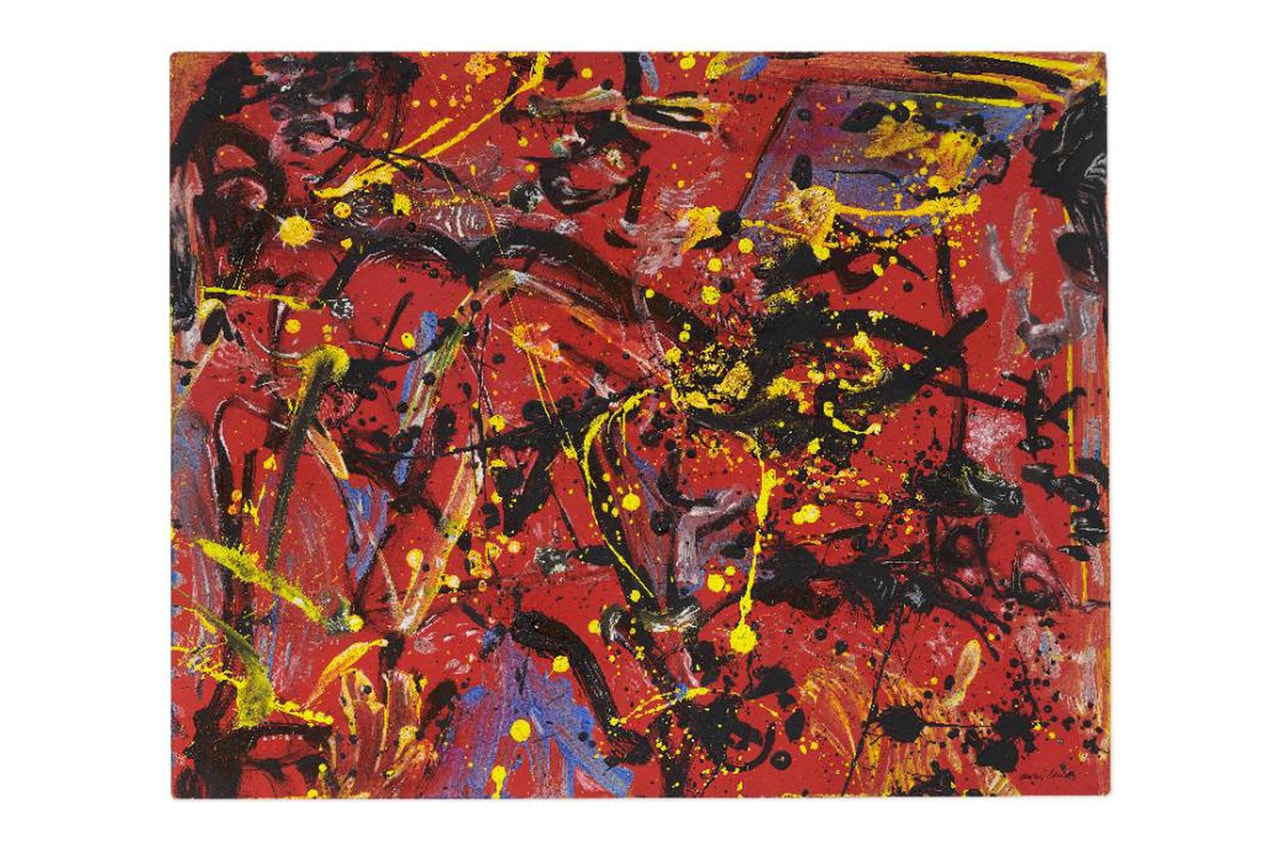christies jackson pollock red composition drip painting abstraction 