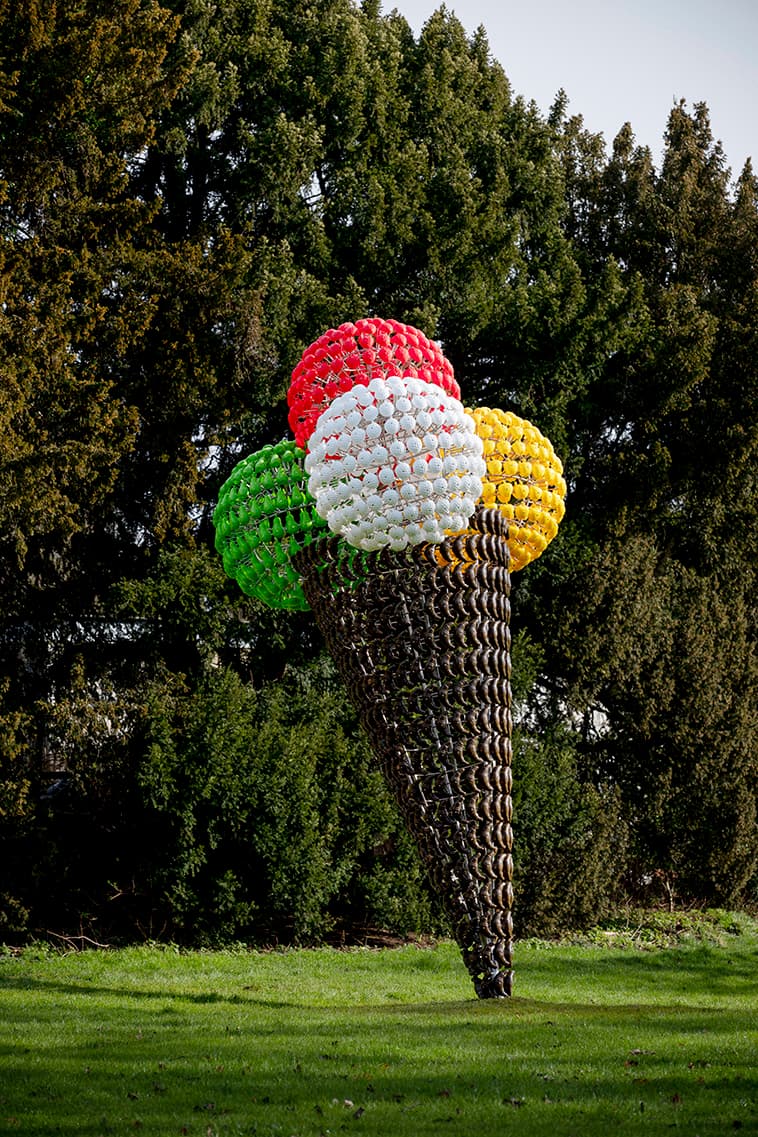 joana vasconcelos yorkshire sculpture park details look inside around outdoors indoors underground gallery