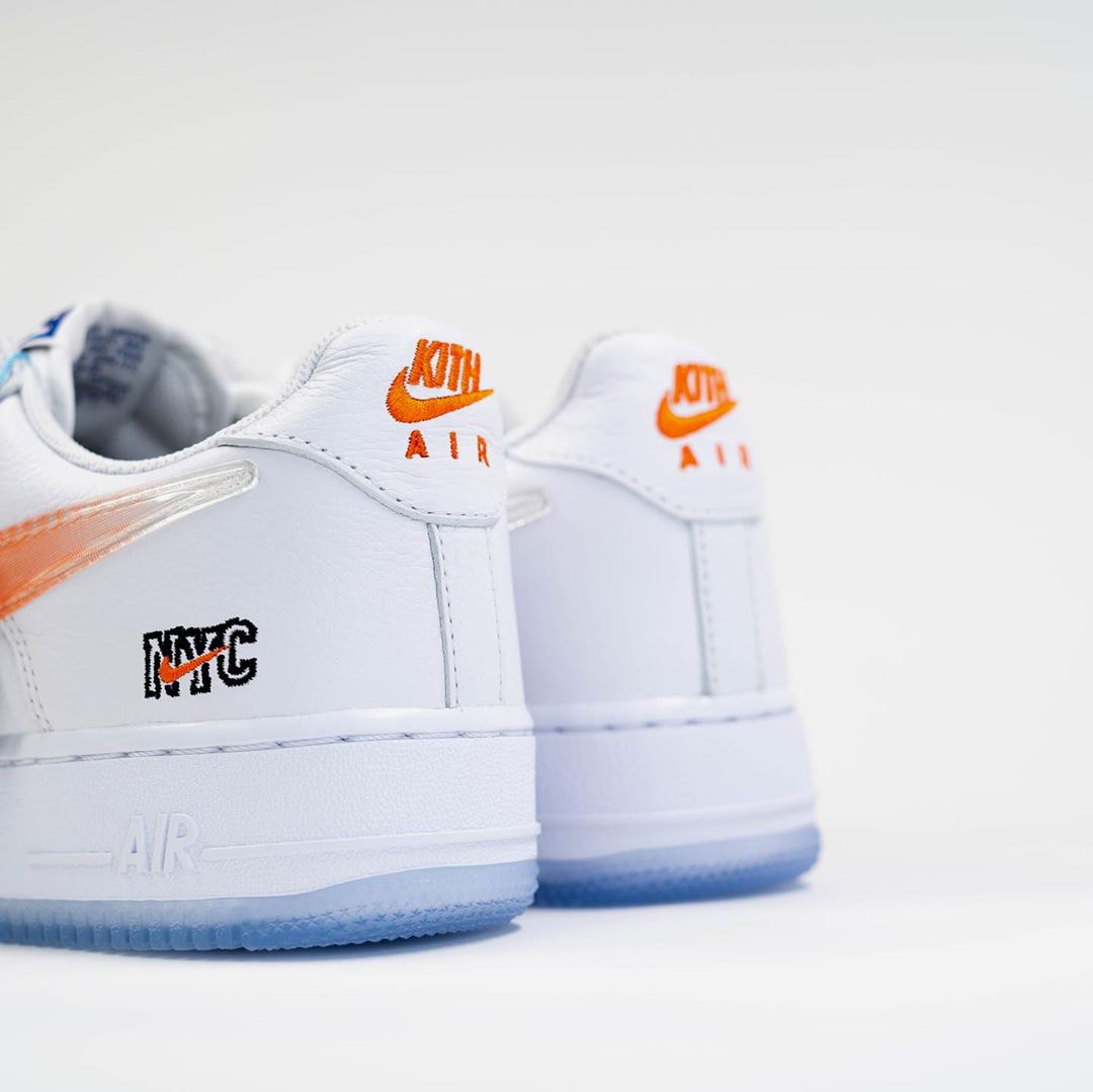 kith nike sportswear air force 1 low nyc new york city white brilliant orange rush blue ronnie fieg official release date info photos price store list buying guide