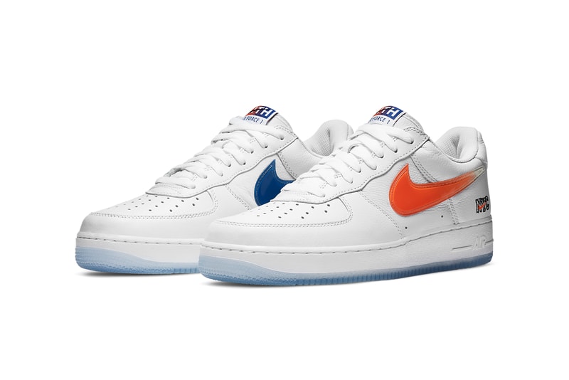 kith ronnie fieg nike sportswear air force 1 low nyc new york city white rush blue brilliant orange CZ7928 100 official release date info photos price store list buying guide