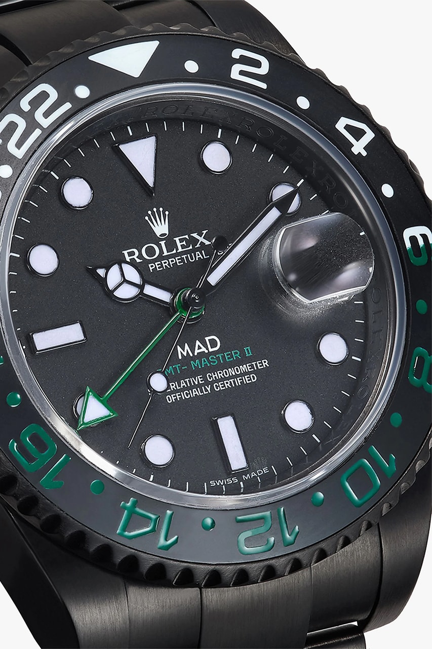 MAD Paris Rolex GMT Master II Datejust 41mm Custom Watches Wristwatch Timepiece Luxury Accessories Matte Black Green Red Face Dial Time 