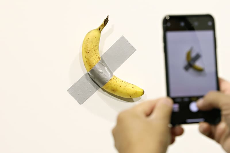 maurizio cattelan banana artwork guggenheim comedian