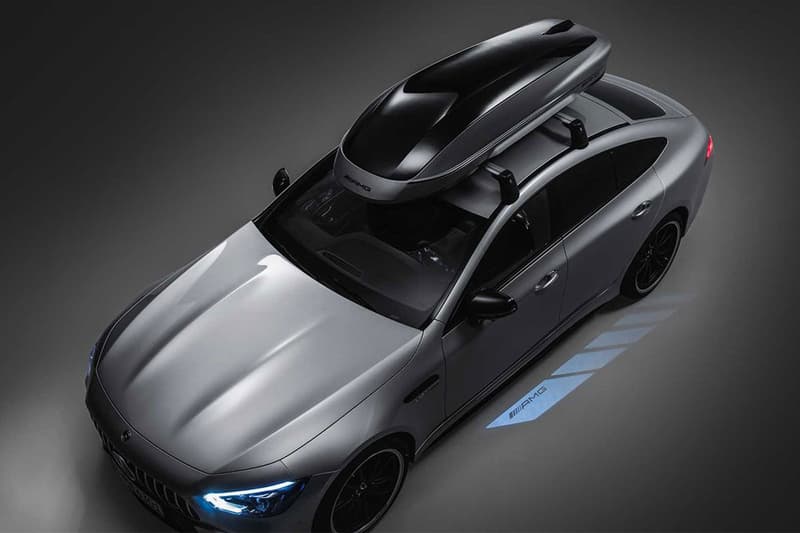 mercedes amg roof top box storage road trip travel engineered noise reduction aerodynamics cargo