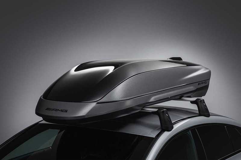 mercedes amg roof top box storage road trip travel engineered noise reduction aerodynamics cargo