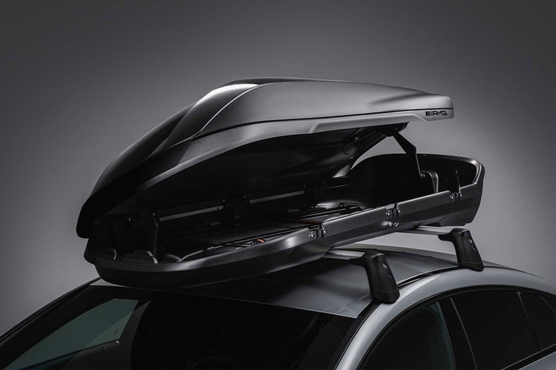 mercedes amg roof top box storage road trip travel engineered noise reduction aerodynamics cargo