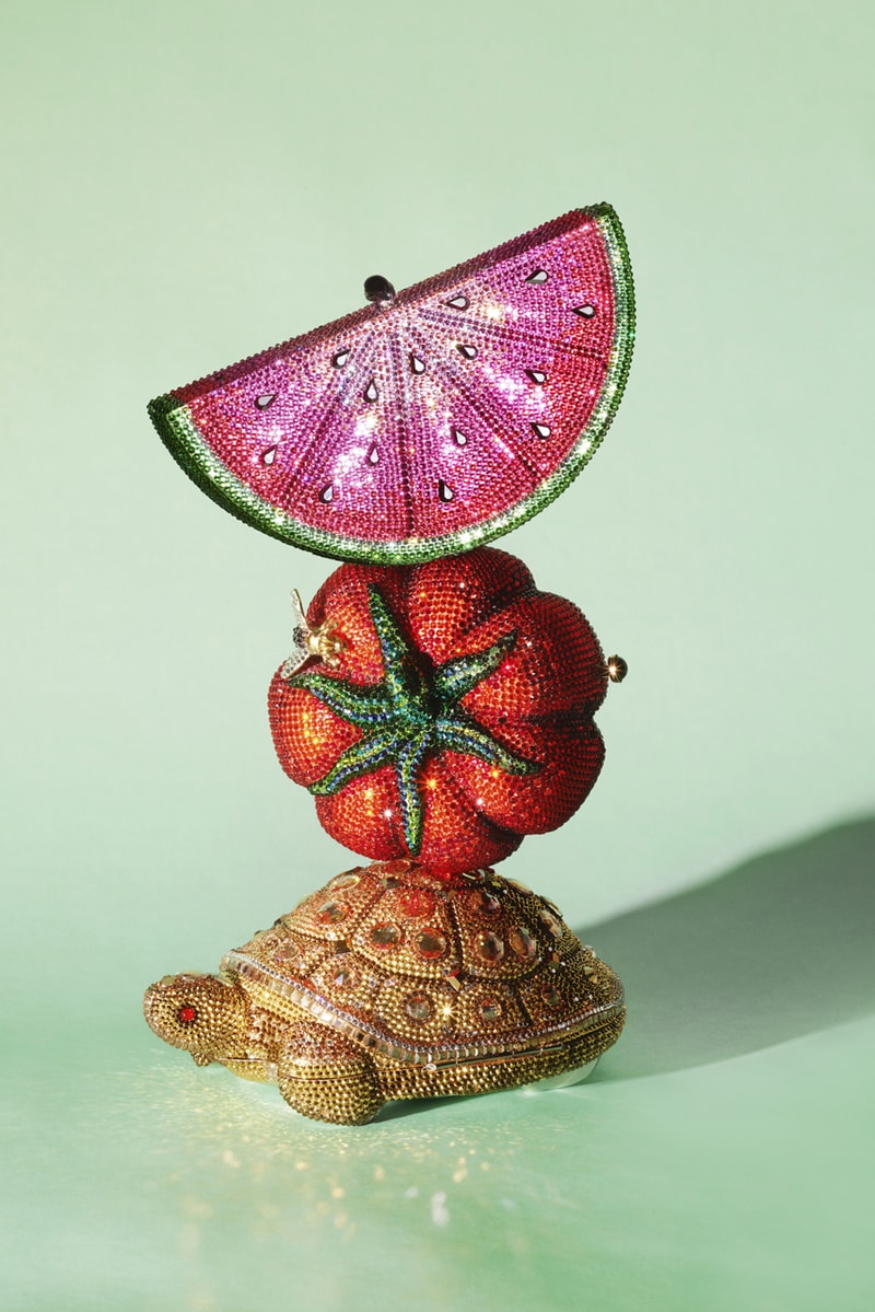 Moda Operandi Judith Leiber Bags archival museum collector pieces koi fish bird pig turtle tomato watermelon phone godzilla jewels crystals