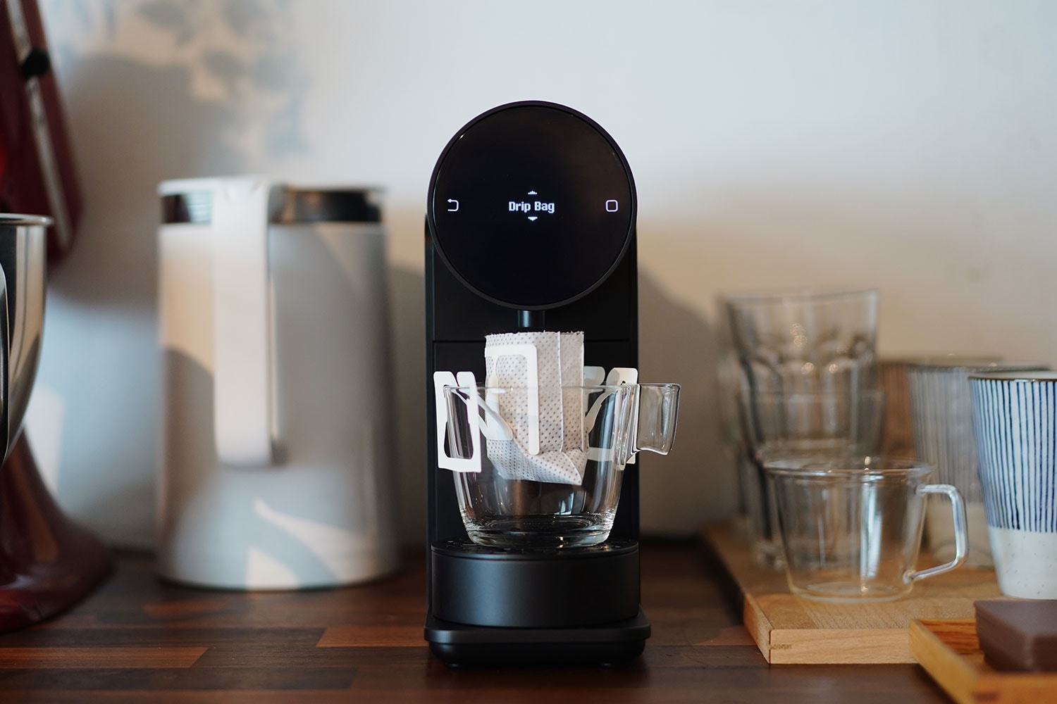 kickstarter the morning machine coffee capsule brewer nespresso custom settings weight scale