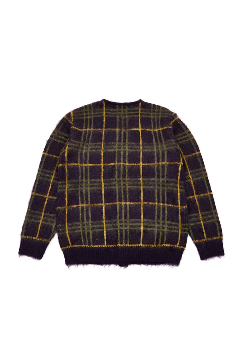 NEEDLES mohair cardigan plaid information release duck egg plum 1970s inspired release goodhood london