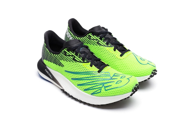 New Balance Fuel Cell RC Elite marathon running sneaker trainer 2020 information energy lime cobalt blue 