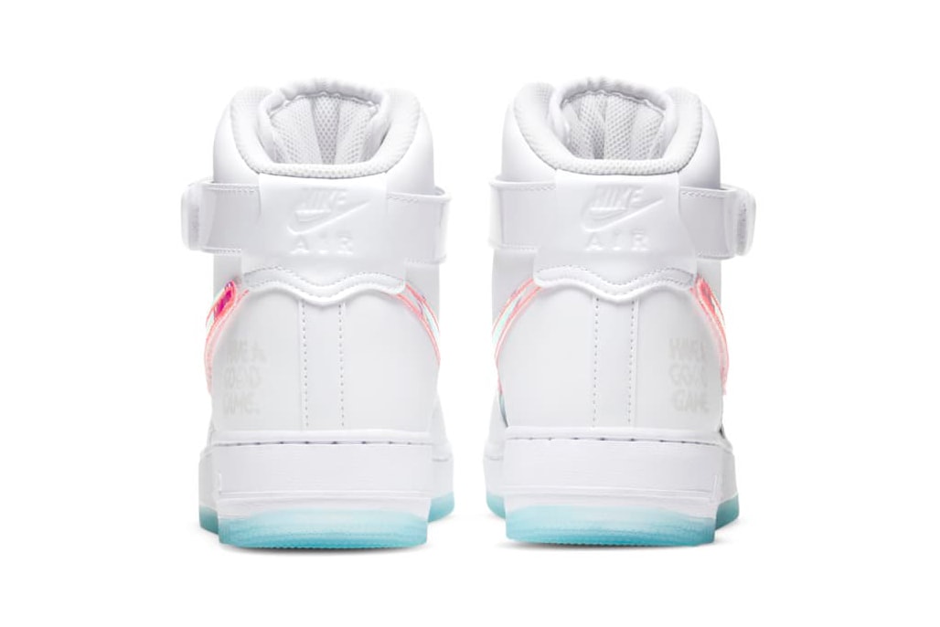 Nike Air Force 1 "Good Game" Pack Low '07 LV8 Hi LX Sneaker Release Information Drop Date Closer Look Metallic Iridescent Shiny Color Flip Hologram Reflective 