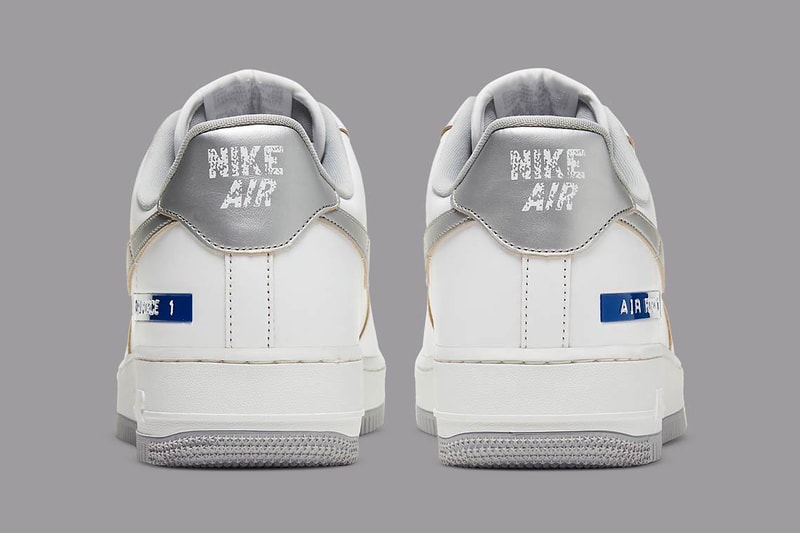 Nike Air Force 1 Low "Label Maker" dc5209-100 AF1 1982 High Old School Inspiration Footwear Sneaker Release Information Drop Date White Blue Stamp Vintage Retro Branding Luxury Premium Leather 