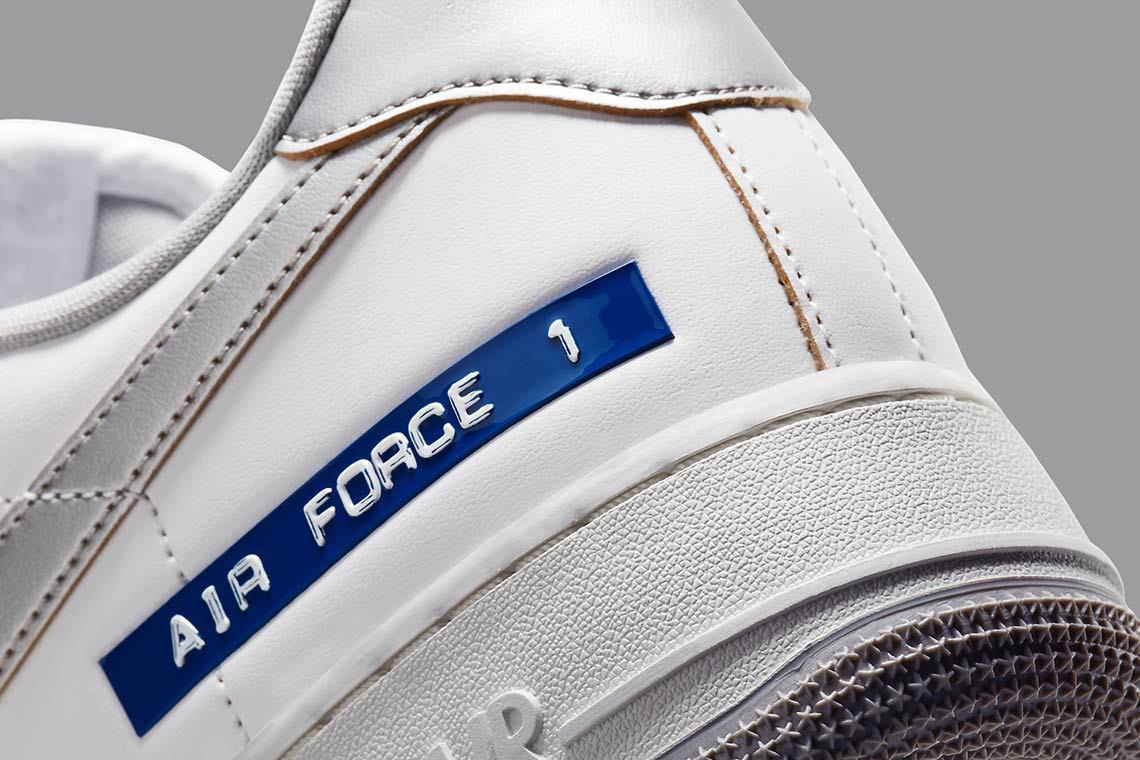 Nike Air Force 1 Low "Label Maker" dc5209-100 AF1 1982 High Old School Inspiration Footwear Sneaker Release Information Drop Date White Blue Stamp Vintage Retro Branding Luxury Premium Leather 