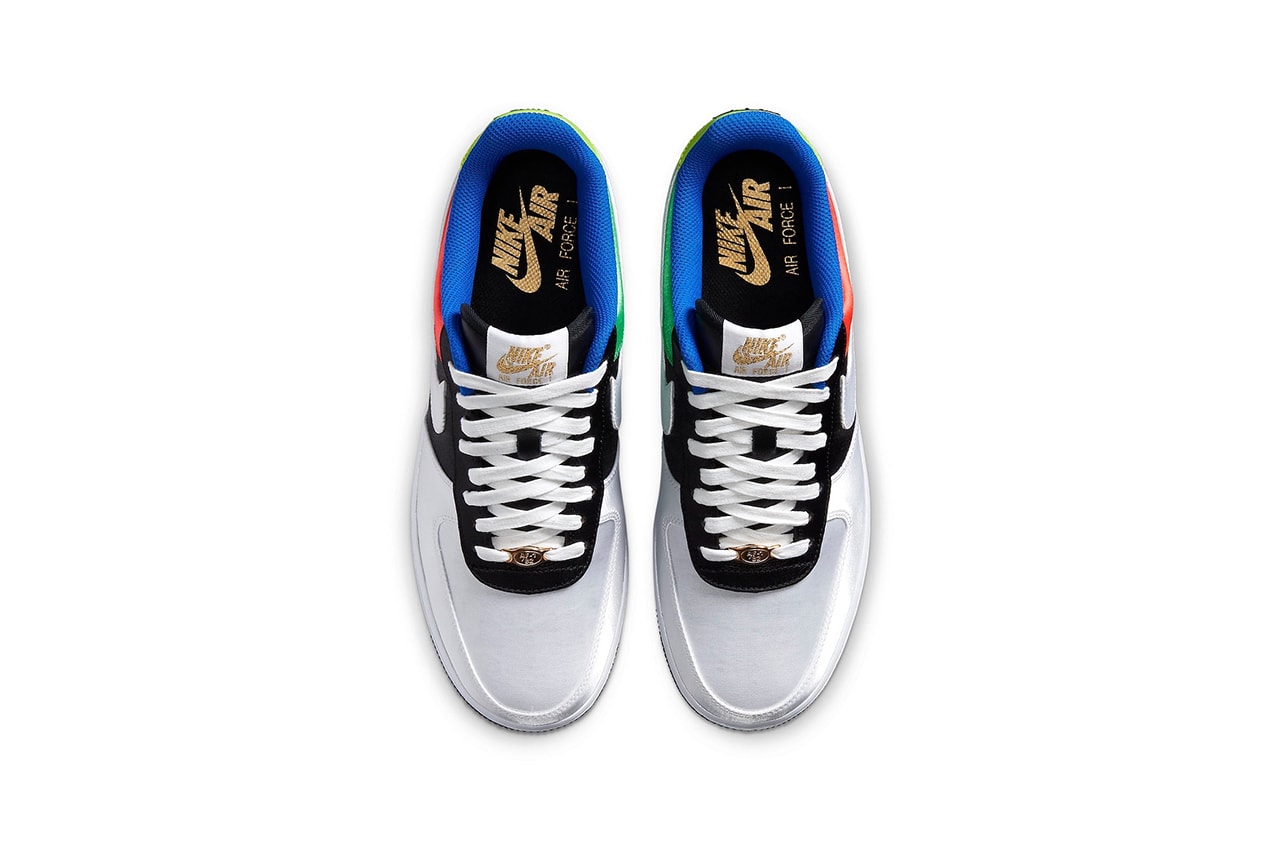 Nike Air Force 1 Low “Olympic” DA1345-014 "Black/Metallic Silver-Chie" Release Information AF1 Japan Summer Tokyo Footwear Sneaker Drop Date Closer First Look Multicolored Materials Reveal Metallic Underlays