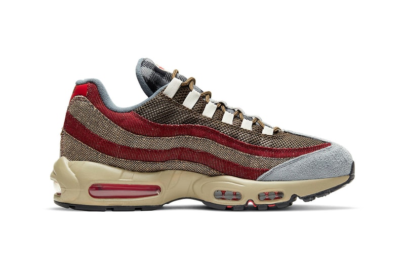 Nike Air Max 95 Freddy Krueger Official Look Release Info DC9215-200 Date Buy Price Velvet Brown University Red Team A Nightmare on Elm Street