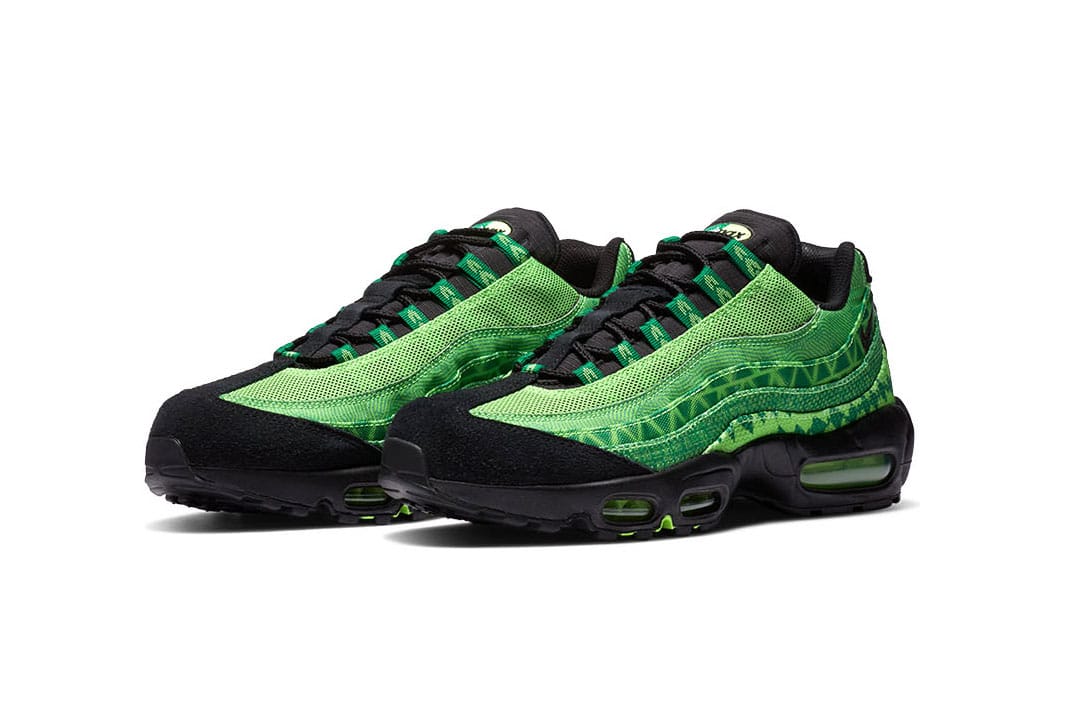 lime green and black air max 95