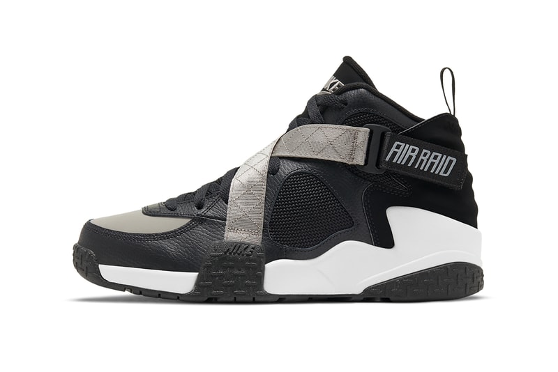 nike sportswear basketball air raid black gray white dc1412 001 2020 tinker hatfield official release date info photos price store list buying guide