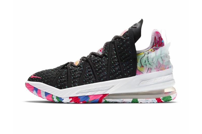 Nike LeBron 18 Multi-Color basketball shoe CQ9283 002 Release LeBron James Basketball sneakers shoes Los Angeles CQ9283-002