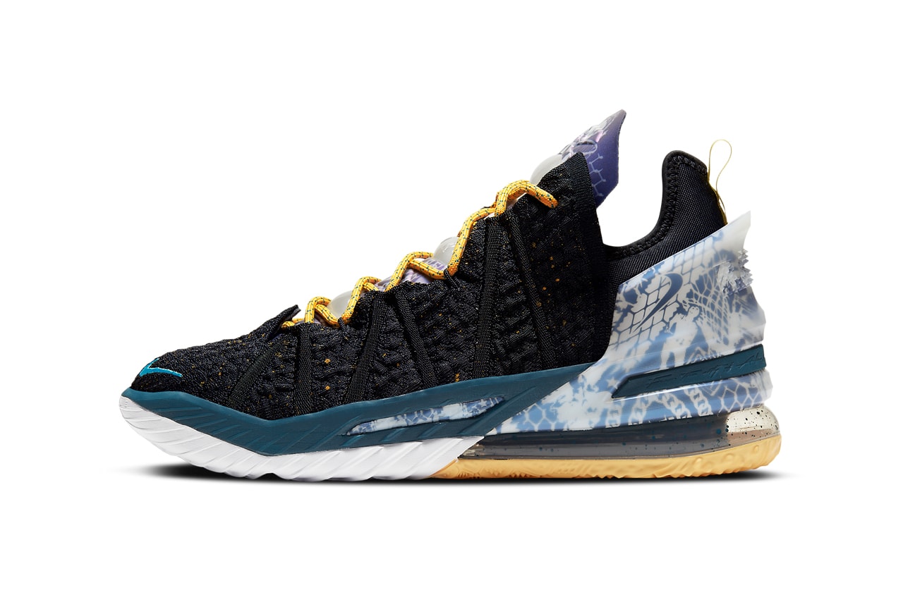 nike basketball lebron james 18 reflections db7644 003 black elegant topaz dark blue bleached light green official release date info photos price store list buying guide