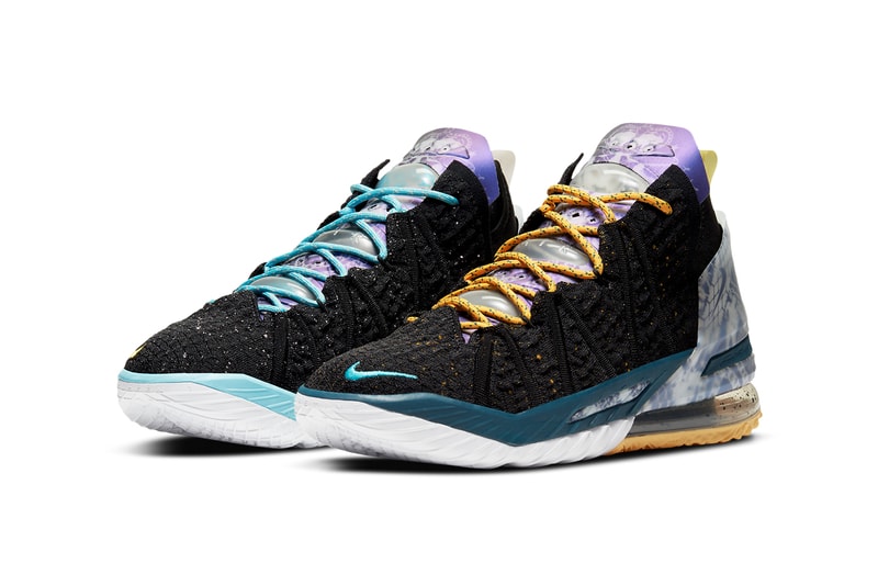 nike basketball lebron james 18 reflections db7644 003 black elegant topaz dark blue bleached light green official release date info photos price store list buying guide
