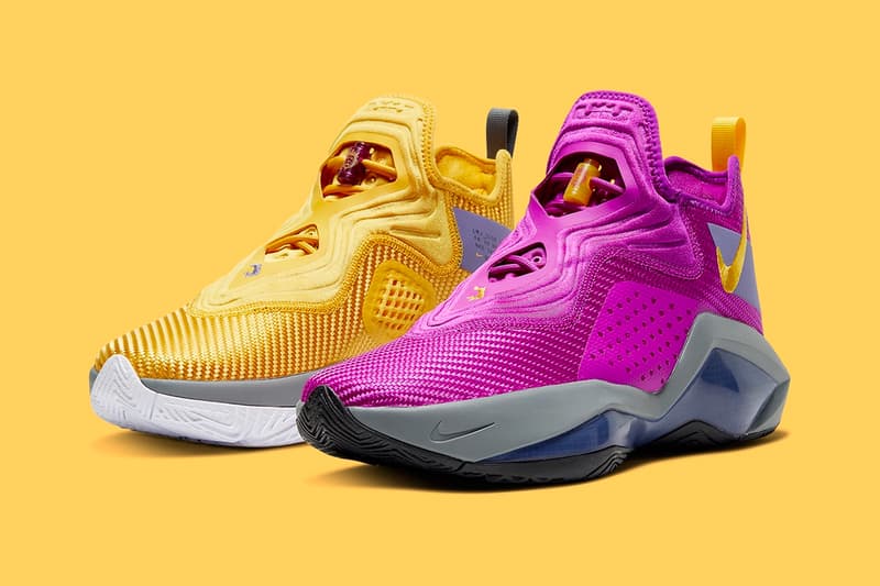 Nike LeBron Soldier 14 Lakers Official Look CK6047-500 Release Info Los Angeles Date Buy Price Yellow Purple