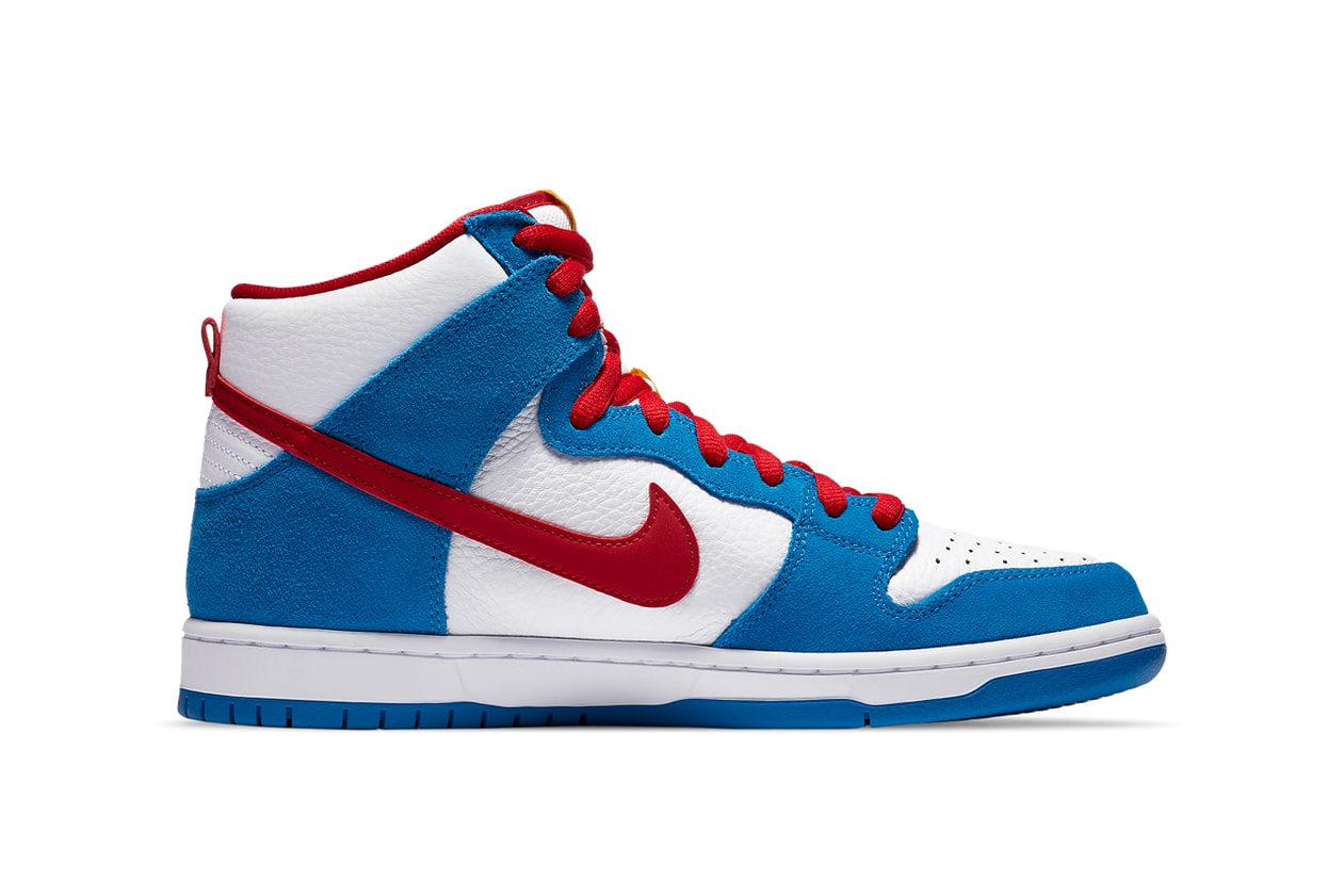 nike sb skateboarding dunk hi high doraemon light photo blue speed yellow university red white CI2692 400 official release date info photos price store list buying guide