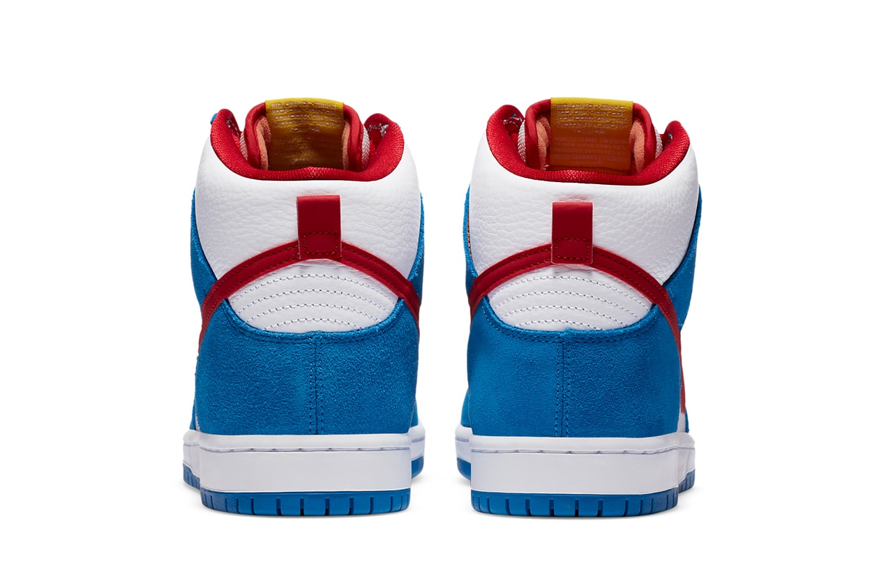 nike sb skateboarding dunk hi high doraemon light photo blue speed yellow university red white CI2692 400 official release date info photos price store list buying guide