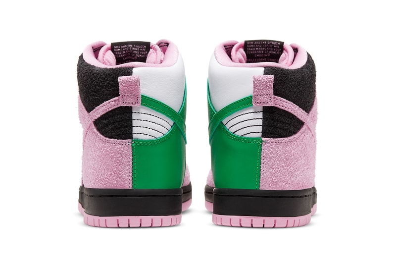 nike sb skateboarding dunk high invert celtics CU7349 001 black pink rise lucky green white official release date info photos price store list buying guide