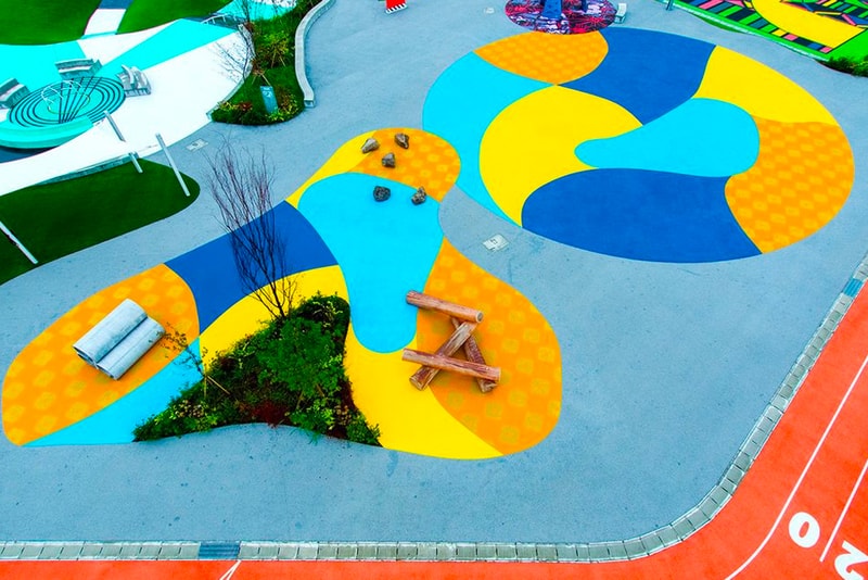 Nike Sports by Art Playground Tokyo Japan Travel Olympics Toyosu cortez grind surfacing eco friendly sports ground public park