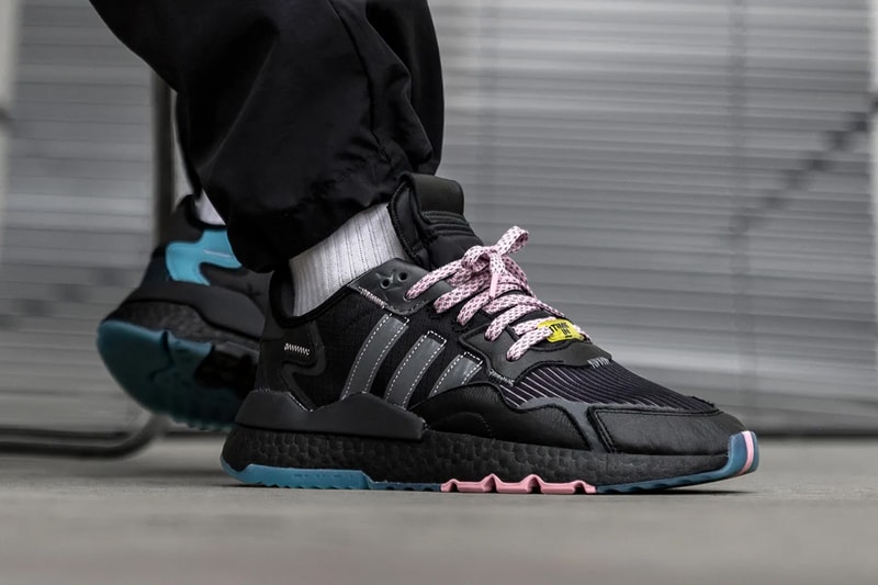 richard tyler ninja blevens adidas originals nite jogger time in core black grey five blue glow pink q47198 official release date info photos price store list buying guide