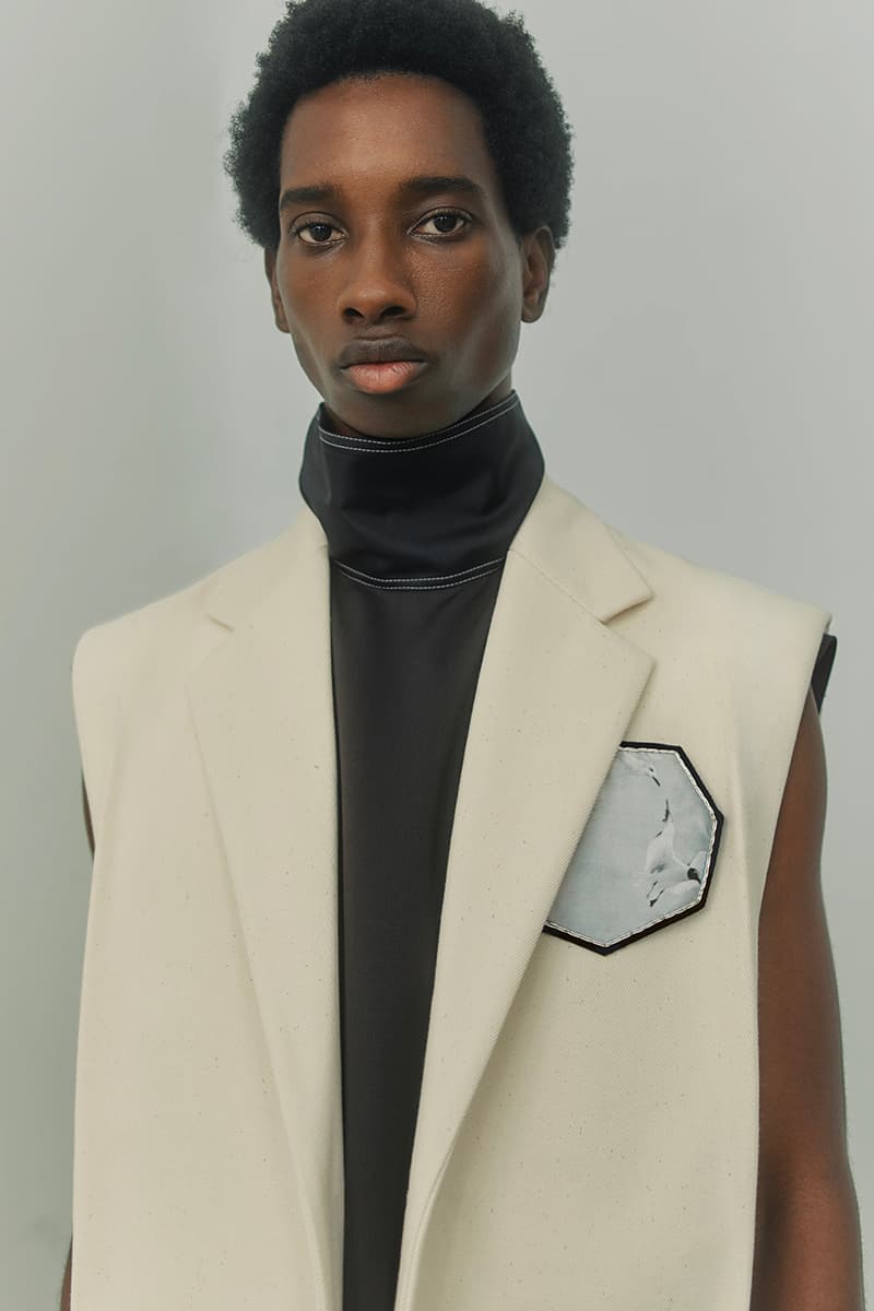 OAMC Spring Summer 2021 Lookbook military silhouettes clean fabric textures vibrant works conceptual artist John Baldessari