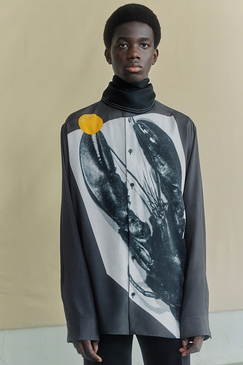 OAMC Spring Summer 2021 Lookbook military silhouettes clean fabric textures vibrant works conceptual artist John Baldessari