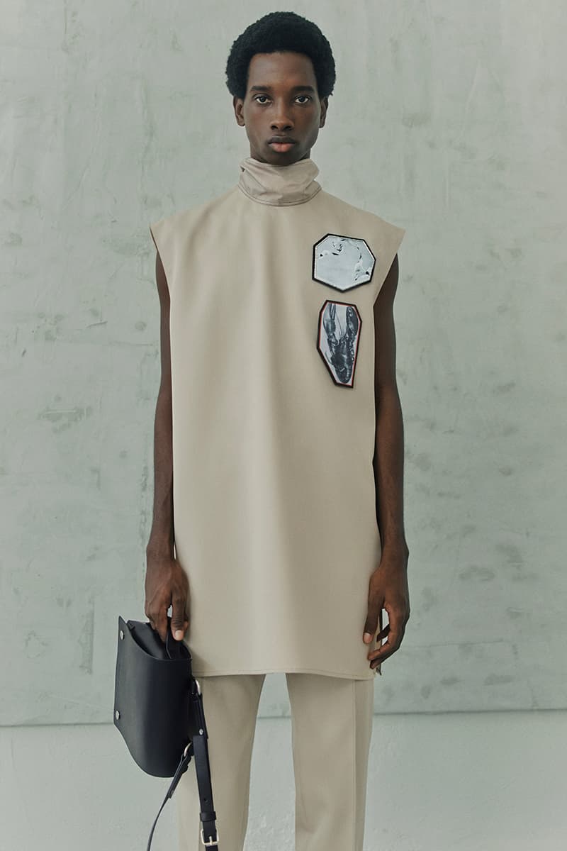 OAMC Spring Summer 2021 Lookbook military silhouettes clean fabric textures vibrant works conceptual artist John Baldessari