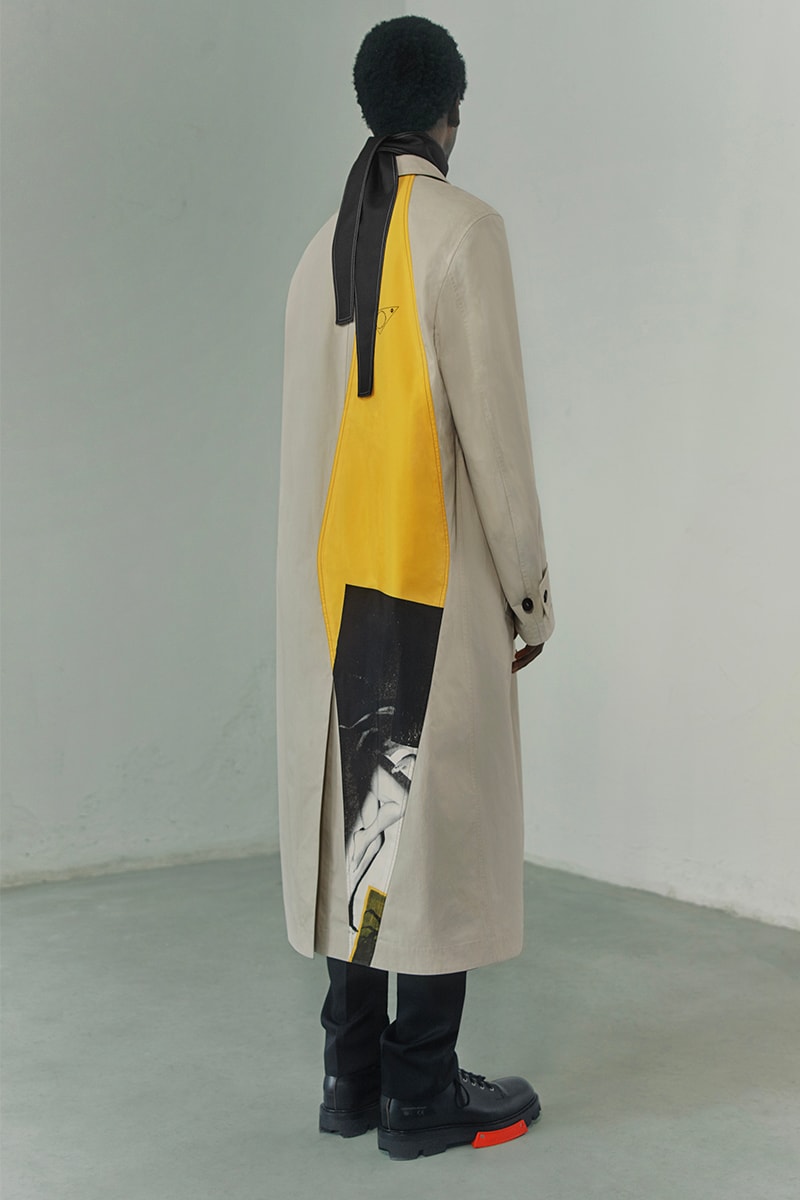OAMC Spring Summer 2021 Lookbook military silhouettes clean fabric textures vibrant works conceptual artist John Baldessari