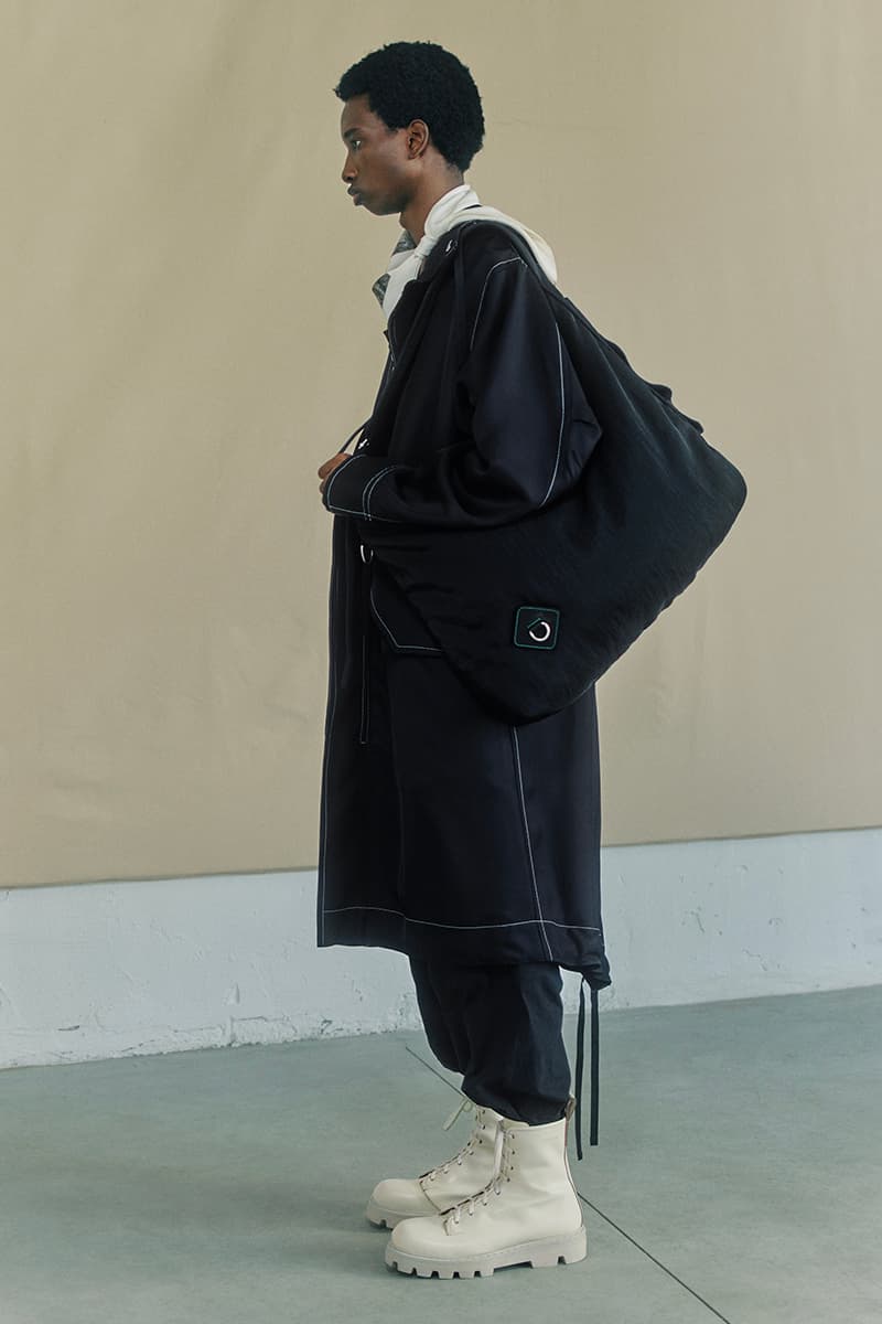 OAMC Spring Summer 2021 Lookbook military silhouettes clean fabric textures vibrant works conceptual artist John Baldessari