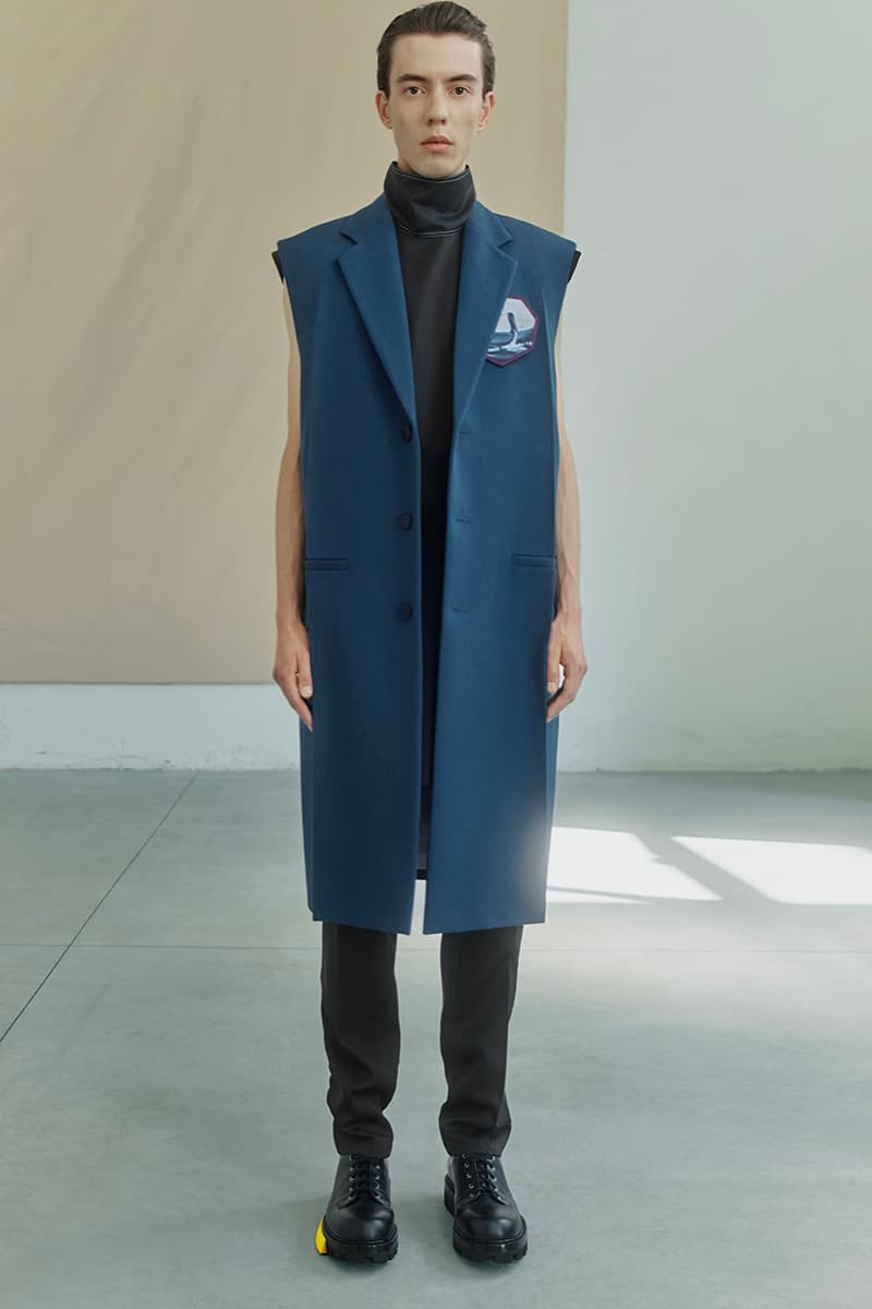 OAMC Spring Summer 2021 Lookbook military silhouettes clean fabric textures vibrant works conceptual artist John Baldessari